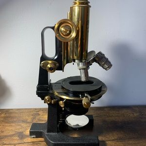 Early 1900's Compound Microscope With Box Key by R. Winkel, Göttingen, Nr. 95977